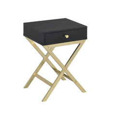Aura Black & Brass Finish Accent Table