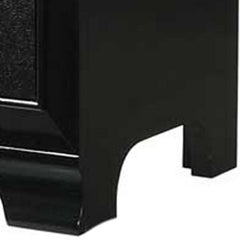 Aurora Drawer Wooden Dresser with Bracket Feet and Crystal Knobs, Black