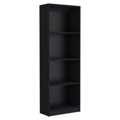 Bookcase with Spacious Tier-Shelving Design, Black