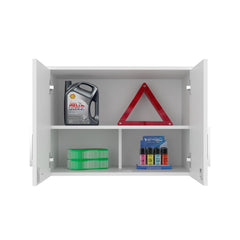 Summit Wall-Mounted Cabinet with Two Doors and Four Internal Storage Shelves, Compact Kitchen or Laundry Room Floating Storage Cabinet