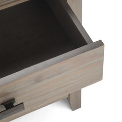 Demeter 24 inch Wide Solid Wood Bedside Table in Distressed Grey
