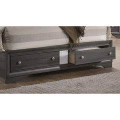 Traditional Queen 4 piece Storage Bedroom Set made with Wood in Gray