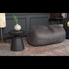 Neptune 4 Foot Cylindrical Suede Bean Bag, Charcoal