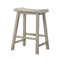 24 Inch Ergonomic Counter Height Stool, Set of 2, Curved Saddle Seat, Gray
