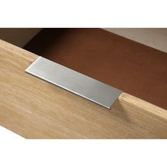 Natural Finish 1pc Nightstand Mango wood Veneer Bedroom Furniture Bedside Table Metal Finger Pulls Transitional Style