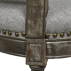 Gallery Rattan Wicker High Back Armless Counter Bar Stool, Heathered Grey Linen