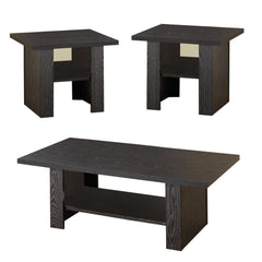 Hercules rich black 3 piece occasional table set