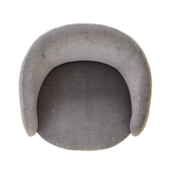 Mid-Century Modern Velvet Accent Chair, Upholstered Barrel Armchair with Metal Legs, Comfy Single Sofa Chair for Living Room Bedroom