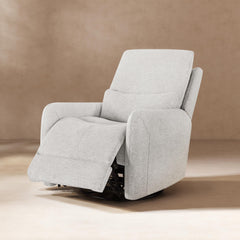 Chronicle 30" Swivel Power Recliner Arm Chair Heathered Light Gray Polyester