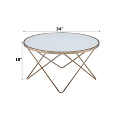 Priam Frosted Glass Top & Champagne Finish Coffee Table