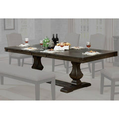 Dining Room 1pc Dining Table Dual Pedestal Trestle Base Espresso Molded Details Transitional Style