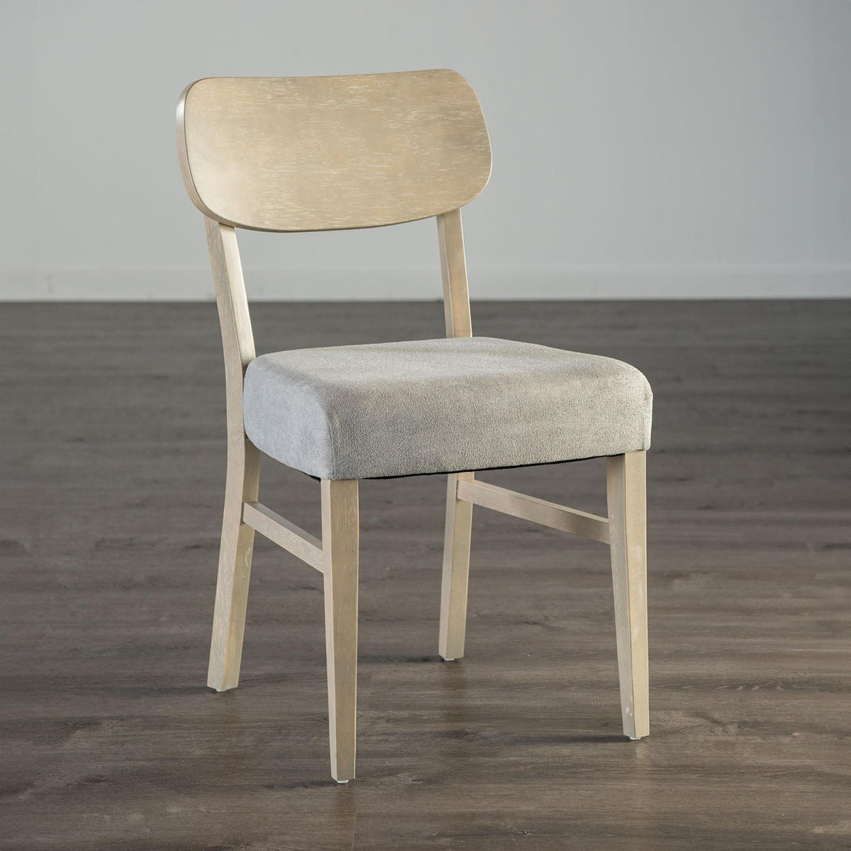 Transitional Style 2pc Side Chair Tapered Legs Contour Back Padded Seat Gray Finish Dining Room