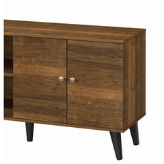 Tale TV Stand for TVs up to 47.3", with 2 Storage Shelves& 1 Cabinet, Modern Entertainment Centre for TV in Living Room in Brown