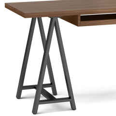 Crest - Solid Walnut Veneer and Metal Desk - Walnut
