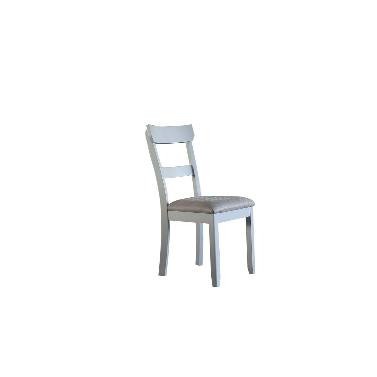 Uranus Marchese Two Tone Gray Fabric&Pearl Gray Finish Side Chair(Set of 2)