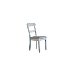Uranus Marchese Two Tone Gray Fabric&Pearl Gray Finish Side Chair(Set of 2)