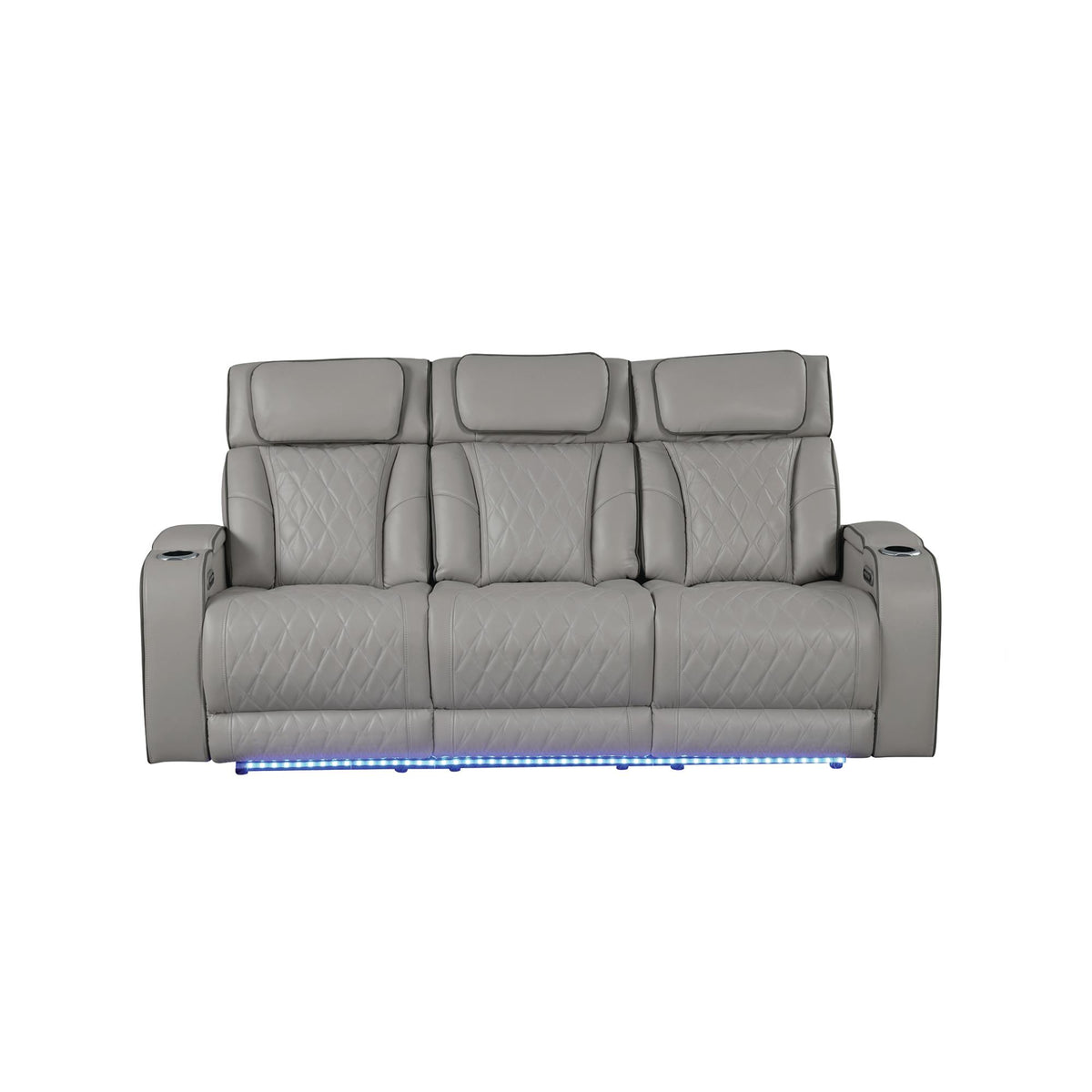 Hephaestus Modern Style Upholstery Recliner Sofa Made with Wood & Massage Function Included-Gray