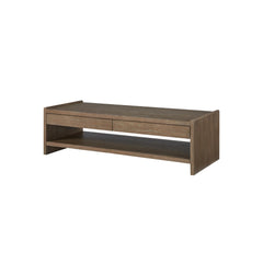 Wood Top 2 Drawer Cocktail Table - Cocoa