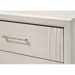 1pc Contemporary Two-Drawers Nightstand Bed Side Cabinet Wooden Furniture White/Beige Color