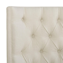Apocalypse King Tufted Panel Bed Headboard and Footboard Set, Light Beige Linen