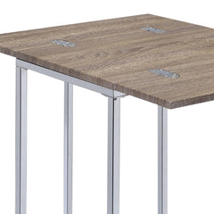 Dionysus Weathered Oak & Chrome Finish Accent Table