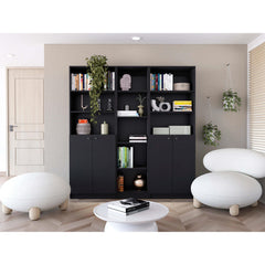 Wenge 3 Piece Living Room Set with 3 Bookcases