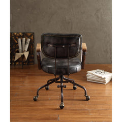 Hades Vintage Black Top Grain Leather Office Chair