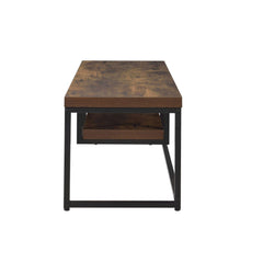 Museum Weathered Oak & Black Metal Finish TV Stand