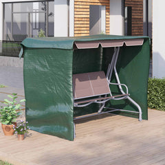3-Seater Patio Swing Cover, Outdoor Garden Furniture Protection Hammock Cover Waterproof 85" X 61" X 59", Dark Green