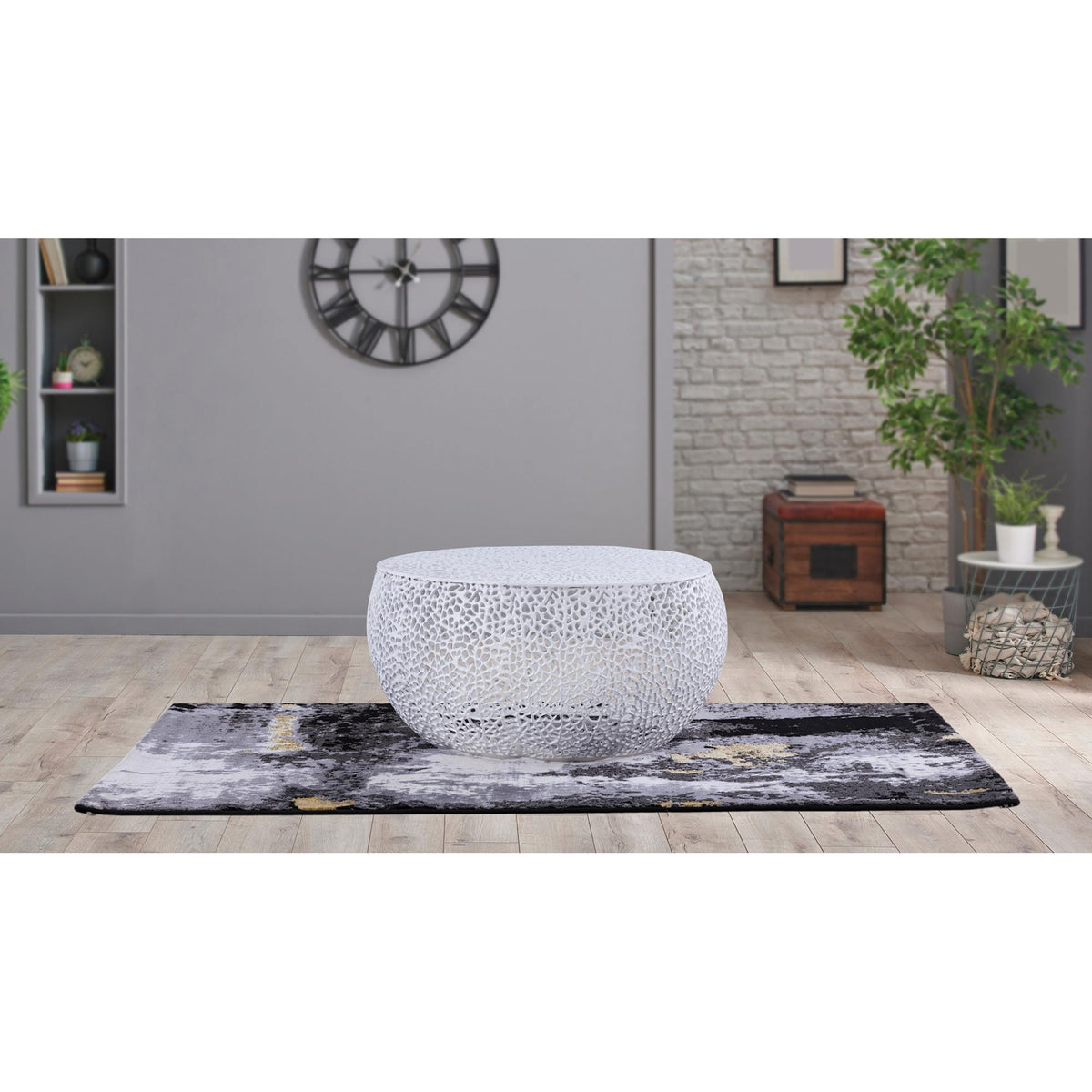 T3502-32 Round Coffee Table in White