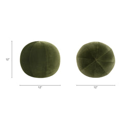 Story 12" Round Sphere Accent Ball Throw Pillow, Olive Green Performance Velvet