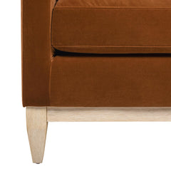 Revelation 36" Modern Farmhouse Arm Chair, Burnt Orange Performance Velvet