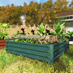 Galvanized Raised Garden Bed, 4' x 4' x 1' Metal Planter Box, for Growing Vegetables, Flowers, Herbs, Succulents, Green