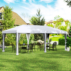 10' x 20' Pop Up Canopy Tent with Netting, Heavy Duty Instant Sun Shelter, Large Tents for Parties with Carry Bag for Outdoor, Garden, Patio, Cream White