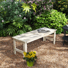 2-Seat Wood Garden Bench, Patio Bench Outdoor Bench with Slatted Seat, Backless Front Porch Bench for Park, Garden, Poolside, Deck, Nature Wood
