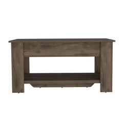 Aria Storage Table, One Extendable Table Shelf, Four Legs, Lower Shelf -Dark Brown