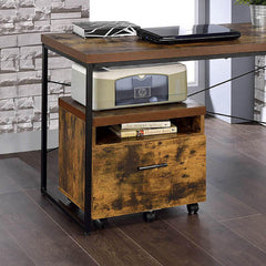 Pluto Oak and Black 1-Drawer File Cabinet