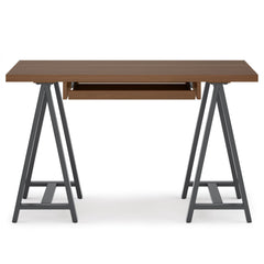 Crest - Solid Walnut Veneer and Metal Small Desk - Walnut