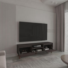 Jason TV Stand with Open Shelves, Two Storage Shelves For Media Storage and Entertainment Console, Perfect for Living Room or Bedroom