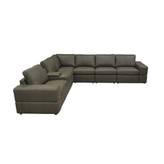 Large Arm Leather Match Upholstery Modular Sectional