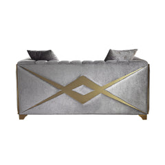 Demeter Modern Style Loveseat in Silver