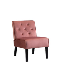 Venus 53" 2Piece Living Room Armless Button Tufted Pattern Accent Chair with Velvet Fabric and Premium High Density Foam Cushion, Rose