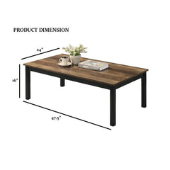 Contemporary Style 3pc Table Set 1x Coffee Table 2x End Table Faux Marble Top Wooden Legs Brown Finish Primary Living Room