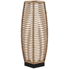 Solar Floor Lamp, Outdoor Rattan Garden Lantern Pathway Light & Decorative Driveway Lighting with Auto LED Lights, Sand