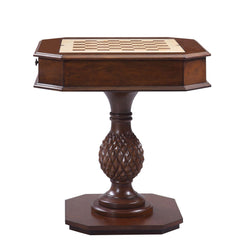 Celestia II Cherry Finish Reversible Chess Checker Game Table w/Game Tray (Chess Fingures Not Included)