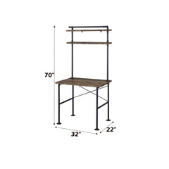 Nirvana Rustic Oak & Black Finish Writing Desk