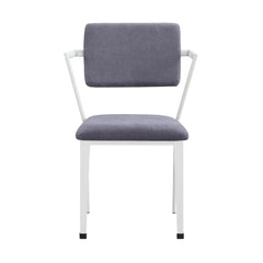 Odysseus Gray Fabric & White Finish Office Chair