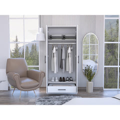 Aria Rectangle Armoire White