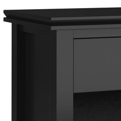 Demeter 24 inch Wide Solid Wood Bedside Table in Black