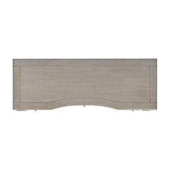 Zeus 55" 3-Drawer Wood Executive Desk Grey Cashmere Rubber Wood & Veneer